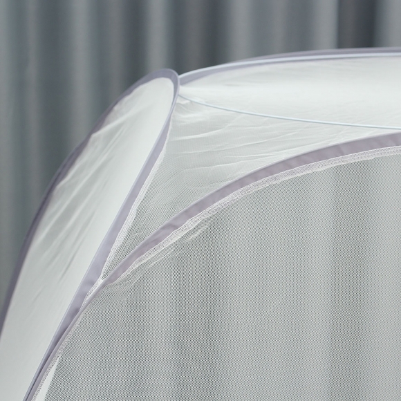 [리빙피스] 더촘촘 사각 원터치 침대모기장(150x200cm) (그레이)