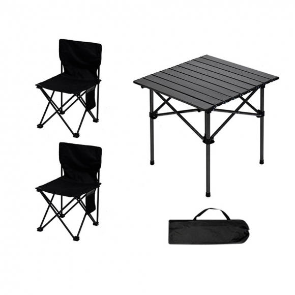 2인용 캠핑 테이블 세트(블랙)