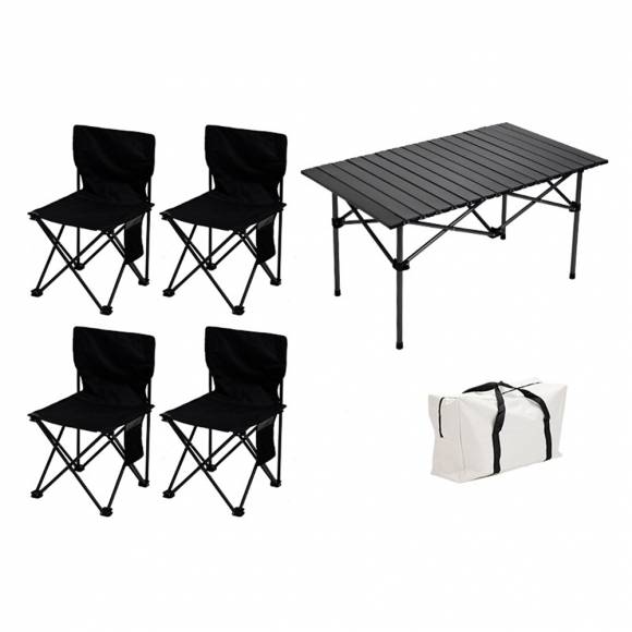 4인용 캠핑 테이블 세트(블랙)
