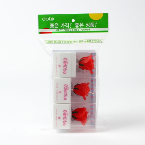 해피니스 장미꽃 생일초 3p세트(레드)