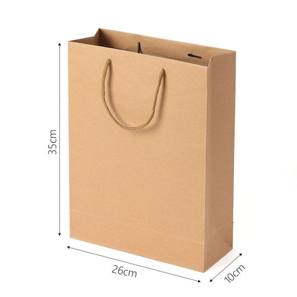 심플 세로형 종이 쇼핑백 5p세트(26x35cm) (크라프트)  