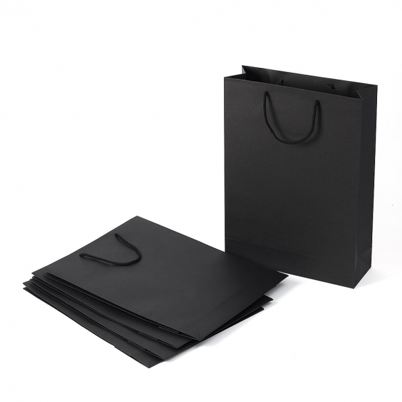 심플 세로형 종이 쇼핑백 5p세트(32x44cm) (블랙)  