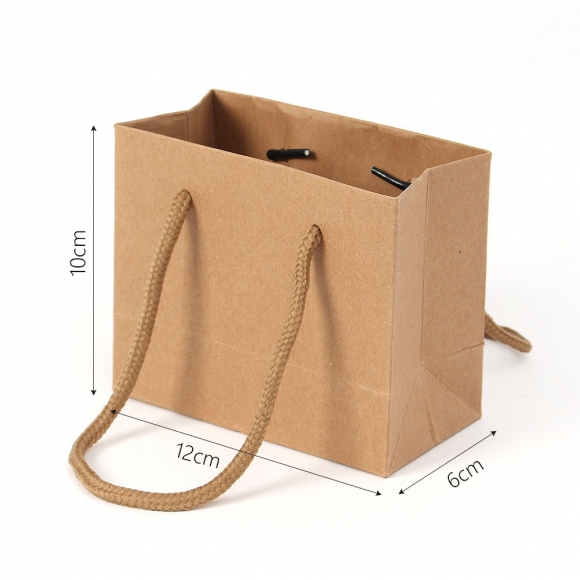 심플 가로형 종이 쇼핑백 10p세트(12x10cm) (크라프트)  