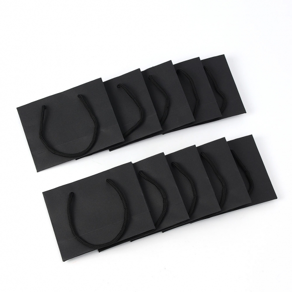 심플 가로형 종이 쇼핑백 10p세트(15x12cm) (블랙)  