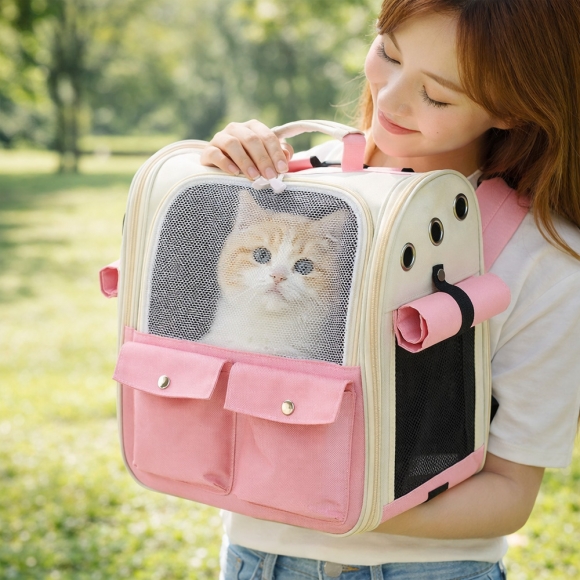 포에버펫 반려동물 백팩 이동가방(핑크)