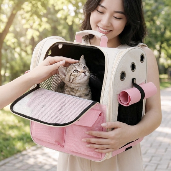 포에버펫 반려동물 백팩 이동가방(핑크)