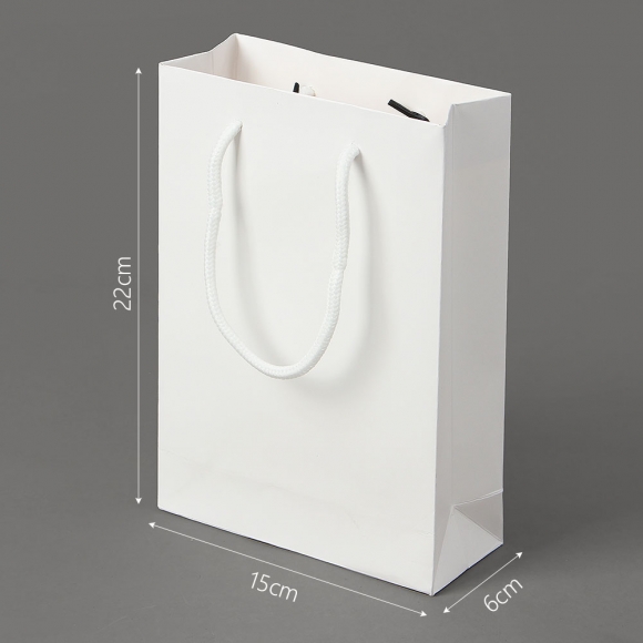 심플 세로형 종이 쇼핑백 10p세트(15x22cm) (화이트) 