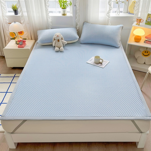 쿨터치 침대매트+베개커버 2p세트(150cm)(블루)