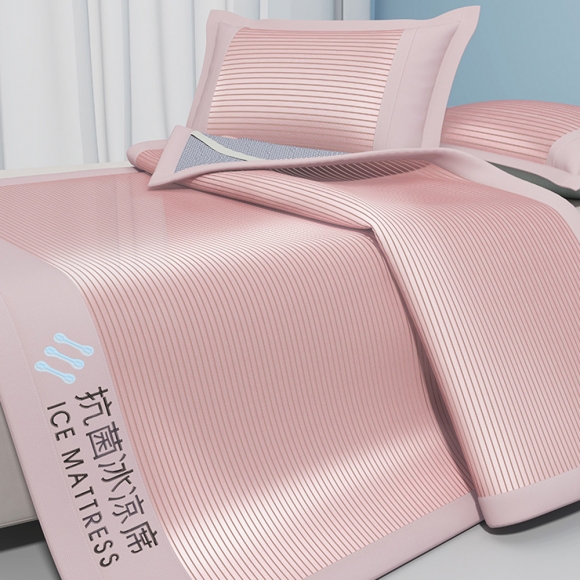 냉감 침대패드+베개커버 2p세트(150cm)(핑크)