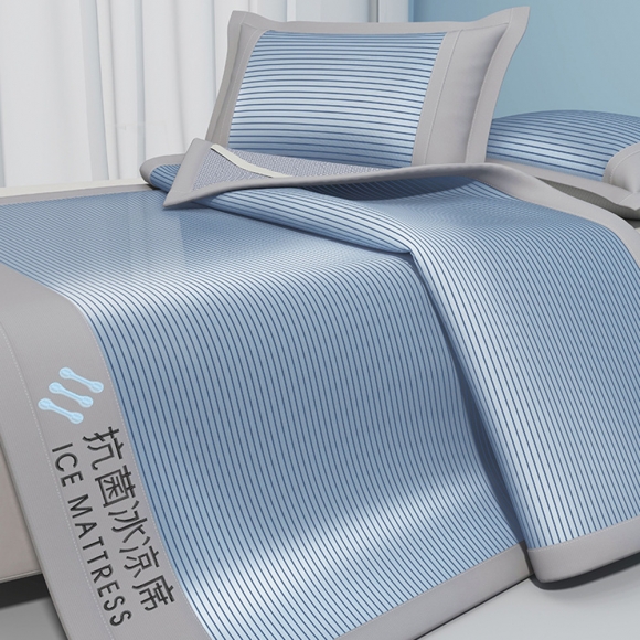 냉감 침대패드+베개커버 2p세트(180cm)(블루)