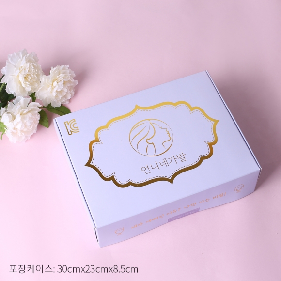 [언니네 가발] 물결펌 단발머리 통가발(브라운)