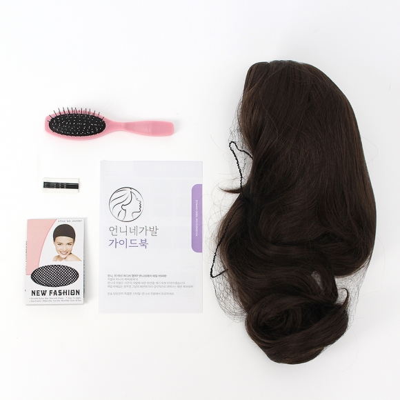 [언니네 가발] 여신 웨이브 긴머리 통가발(브라운)