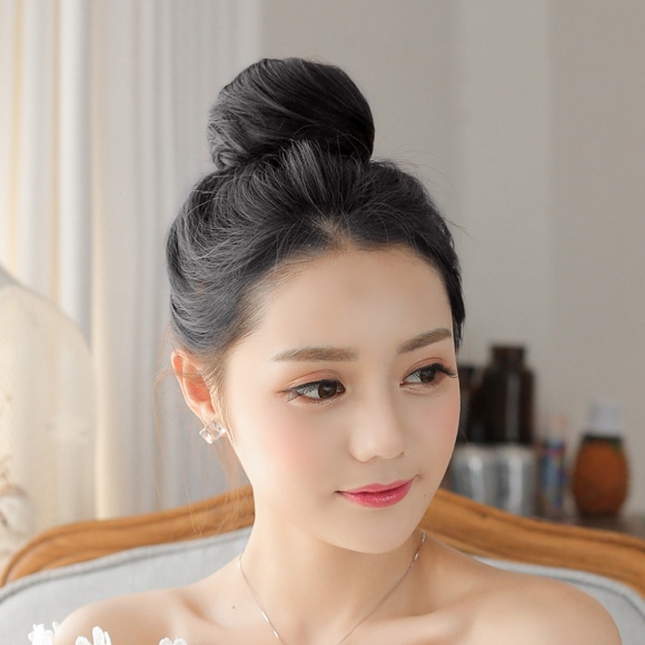 [언니네 가발] 똥머리 헤어망 가발(내추럴블랙)