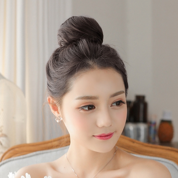 [언니네 가발] 똥머리 헤어망 가발(브라운)