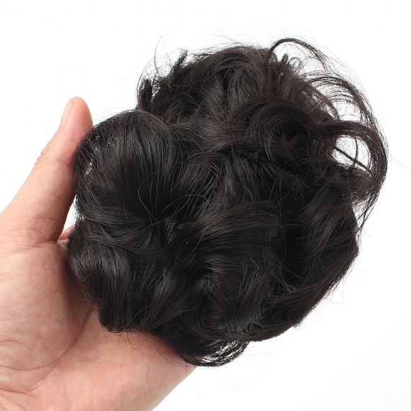 [언니네 가발] 똥머리 집게핀 가발(파마머리) (내추럴블랙)  