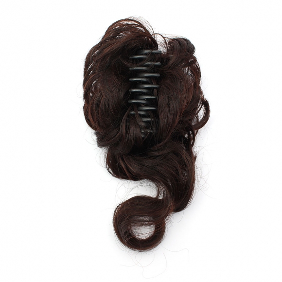 [언니네 가발] 웨이브 올림머리 집게핀 가발(브라운)