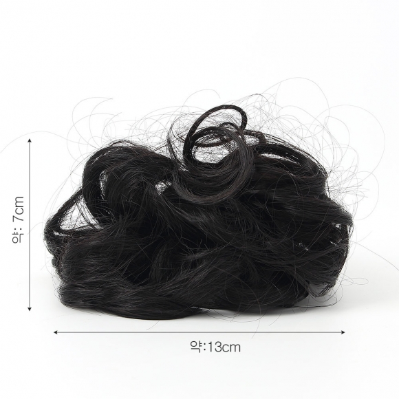 [언니네 가발] 웨이브 올림머리 집게핀 가발(내추럴블랙)