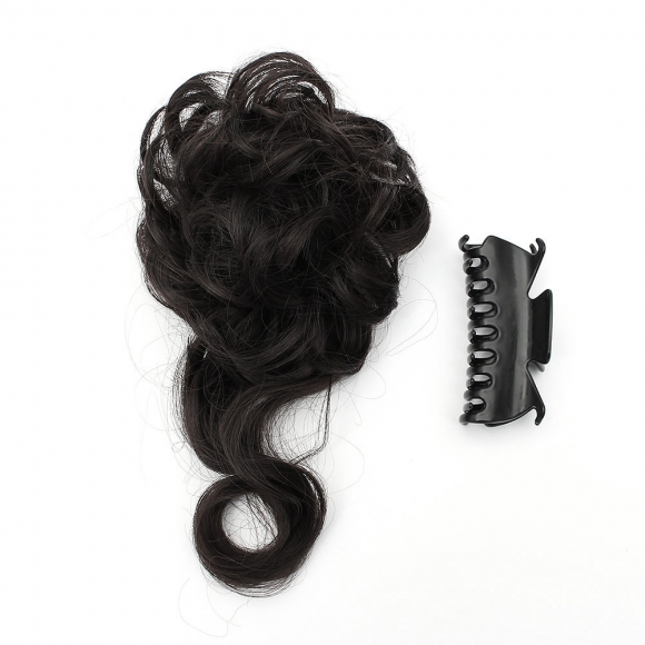 [언니네 가발] 웨이브 올림머리 집게핀 가발(내추럴블랙)