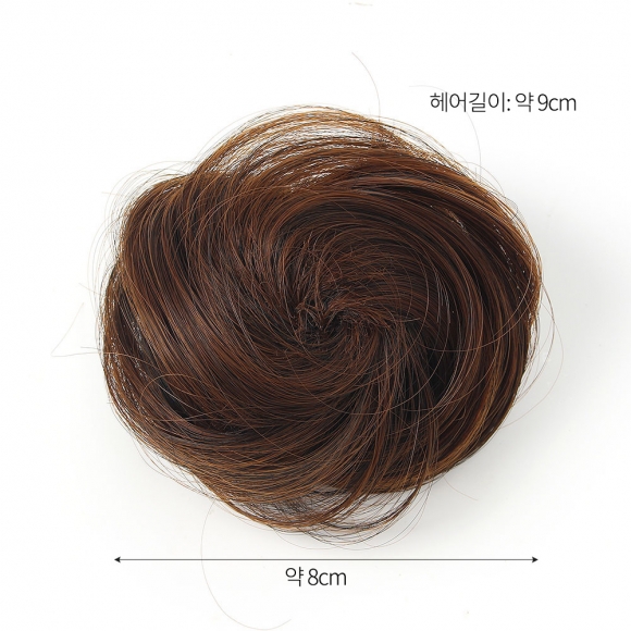 [언니네 가발] 똥머리 집게핀 가발(생머리) (라이트브라운)    