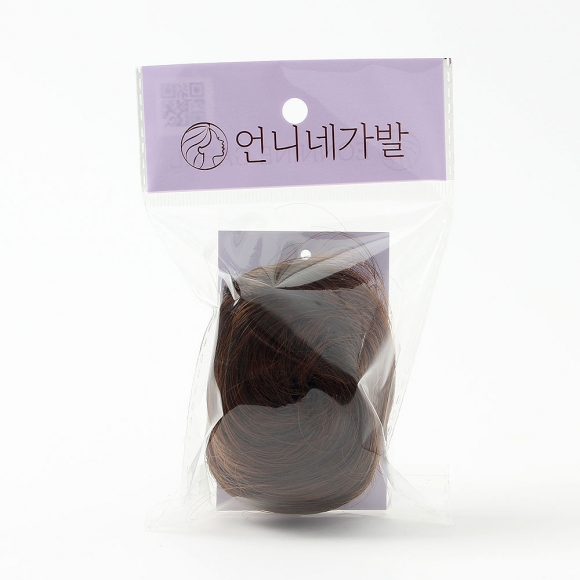 [언니네 가발] 똥머리 집게핀 가발(생머리) (라이트브라운)    