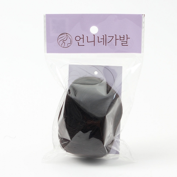 [언니네 가발] 똥머리 집게핀 가발(생머리) (브라운)  