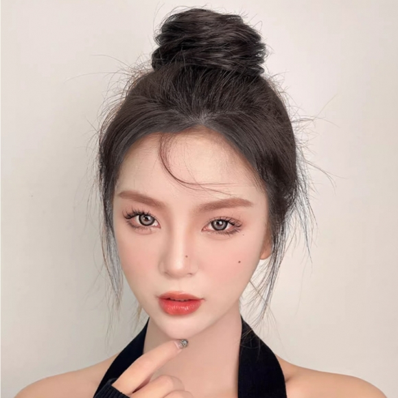 [언니네 가발] 똥머리 집게핀 가발(생머리) (내추럴블랙)  