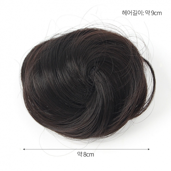 [언니네 가발] 똥머리 집게핀 가발(생머리) (내추럴블랙)  
