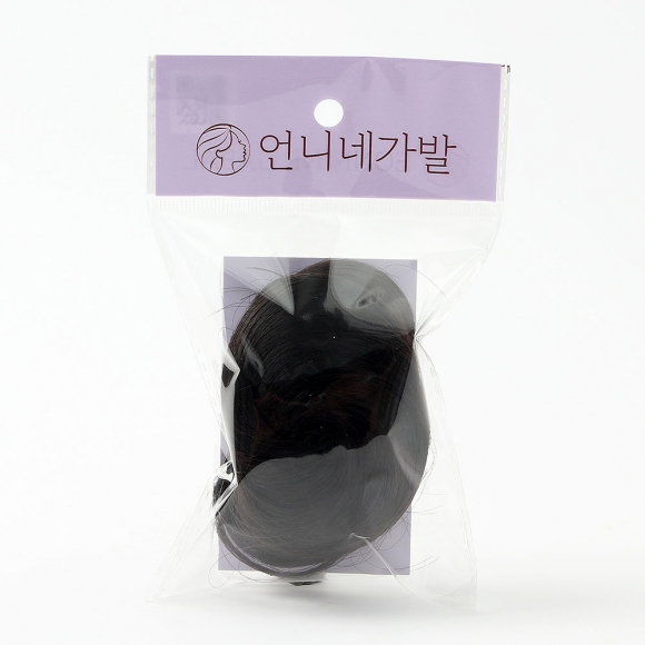 [언니네 가발] 똥머리 집게핀 가발(생머리) (내추럴블랙)  