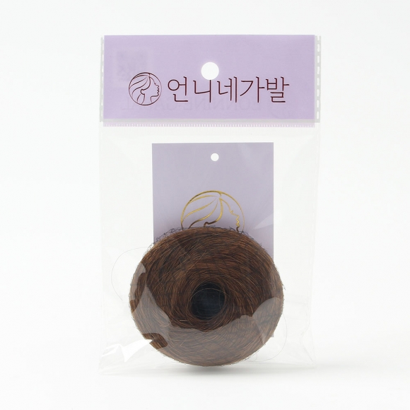[언니네 가발] 인모 올림머리 곱창밴드 가발(생머리) (라이트브라운)   