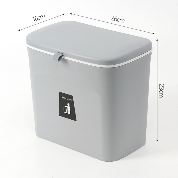 클린키친 싱크대 걸이 쓰레기통(7L) (그레이)