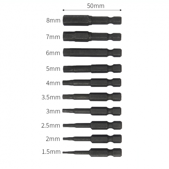 50mm 블랙툴 육각 비트 10종세트