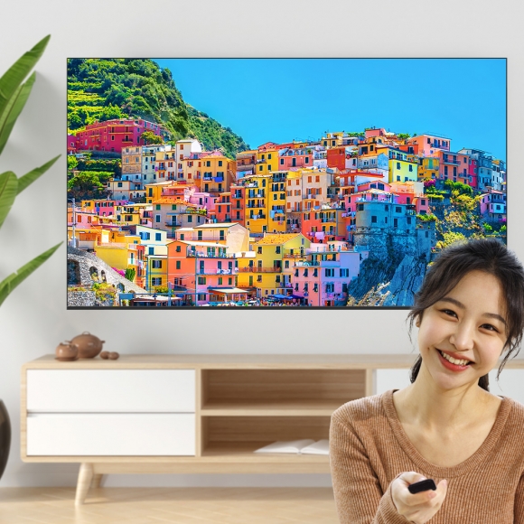 [에코비전] 75형 TV UHD 제로베젤 벽걸이형 방문설치