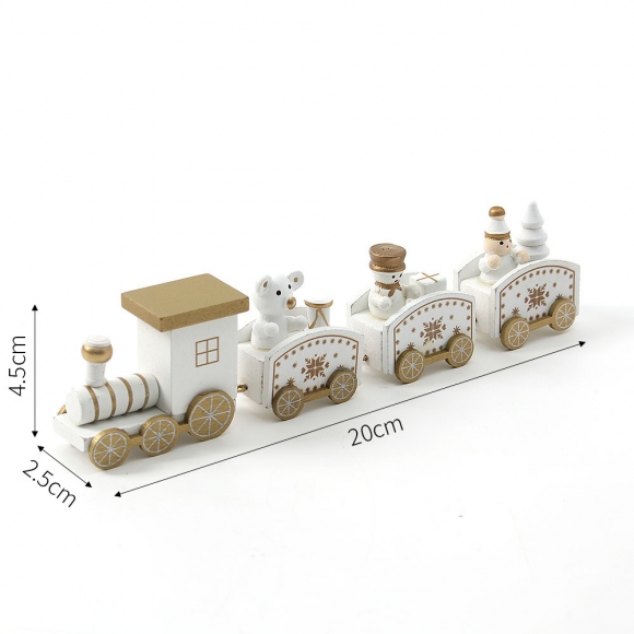 해피 크리스마스 원목 기차(4칸) (화이트)