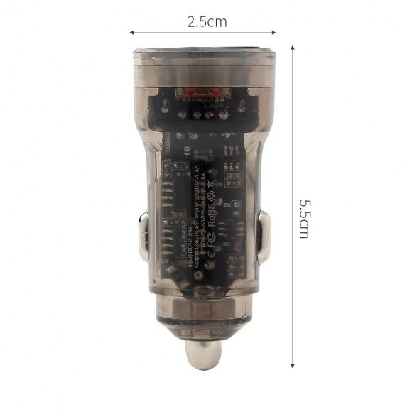 차량용 QC3.0+PD30w 고속충전 시거잭(투명 S-2)