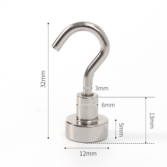 [몬스터킹] 네오디뮴 강력 자석후크 5개입(12x32mm)