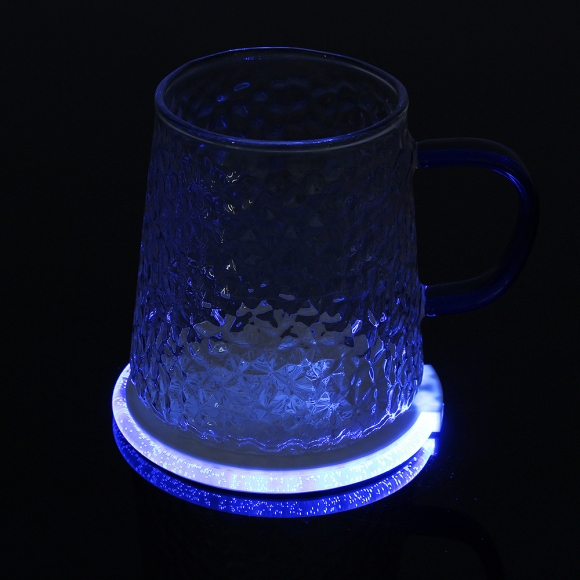 홈파티 자동 LED 컵받침(10cm) (블루)