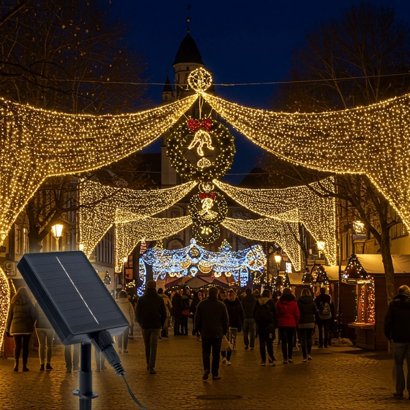 [도토로] 태양광 LED 1000구 줄전구(100m) (웜색)