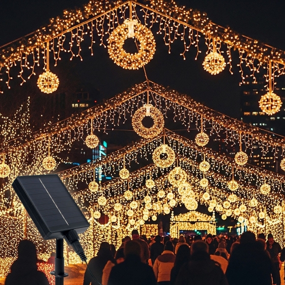 [도토로] 태양광 LED 1000구 줄전구(100m) (웜색)