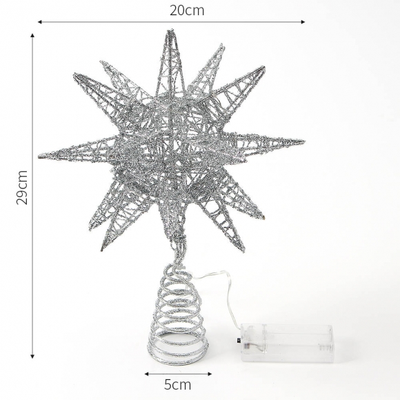 스타버스트 LED 트리 탑별 장식