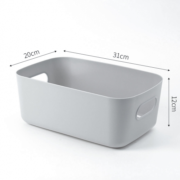 사각 손잡이 수납바구니(20x31cm) (그레이)