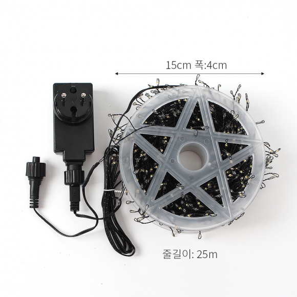 [은하수] LED 1000구 검정선 지네 지니전구 (25m) (전원잭포함) (연결가능)