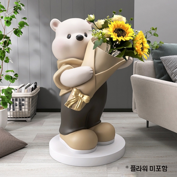 인테리어 꽃을든북극곰 대형 장식품(80cm)