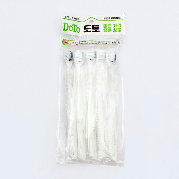 구강필수 3면 3D 칫솔 5p세트(화이트)