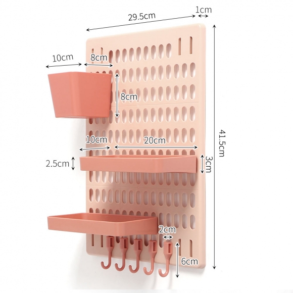 홈데코 접착식 페그보드 선반세트 P1(핑크)