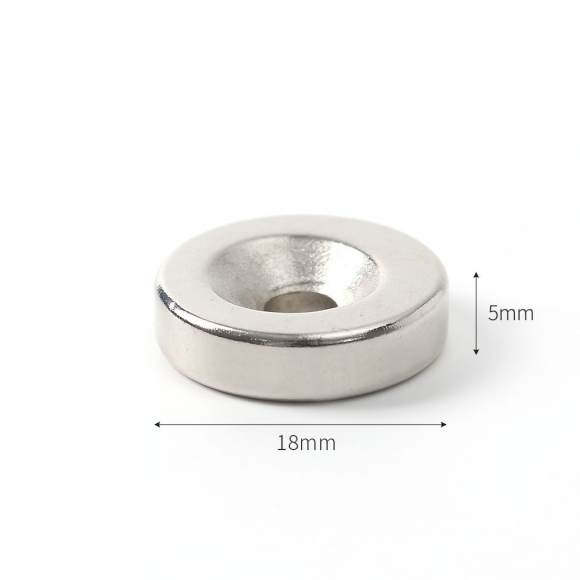 [몬스터킹] 네오디뮴 원형사라 자석 10개입(18x5mm) (홀8/4)      