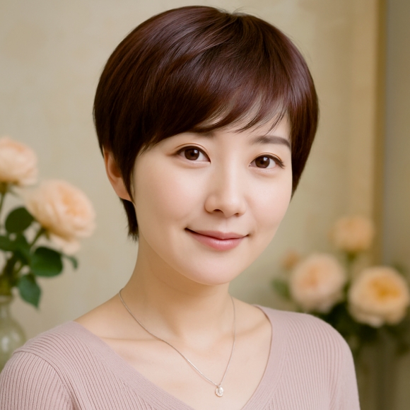 [언니네 가발] 내추럴 숏컷 통가발(마호가니브라운)