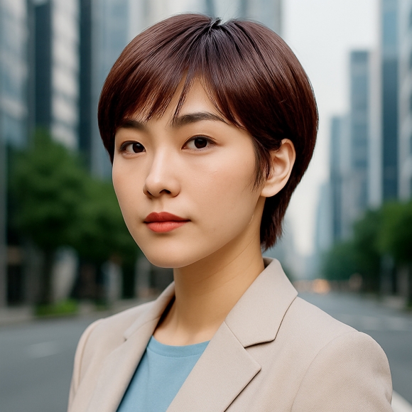 [언니네 가발] 내추럴 숏컷 통가발(마호가니브라운)