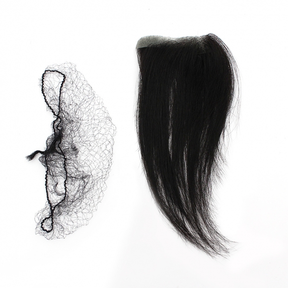 [언니네 가발] 접착식 인모 헤어라인 부분가발(접착면1.5cm) (15x16.5cm)