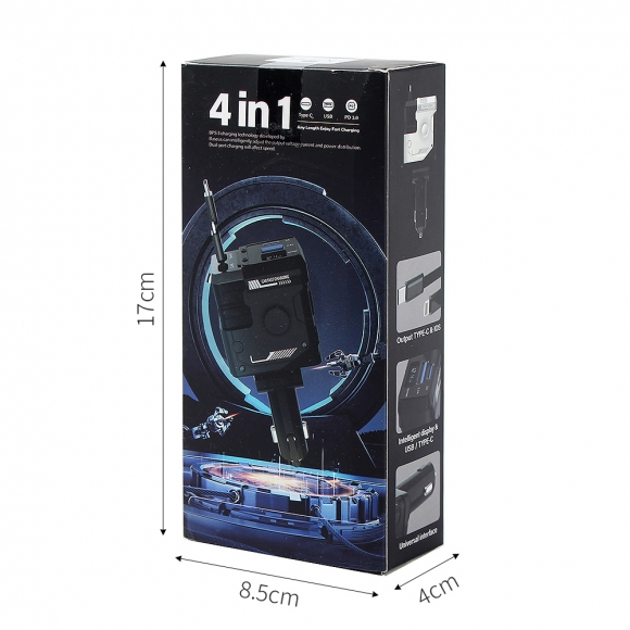 퀵온 4in1 릴타입 고속충전 시거잭(블랙)