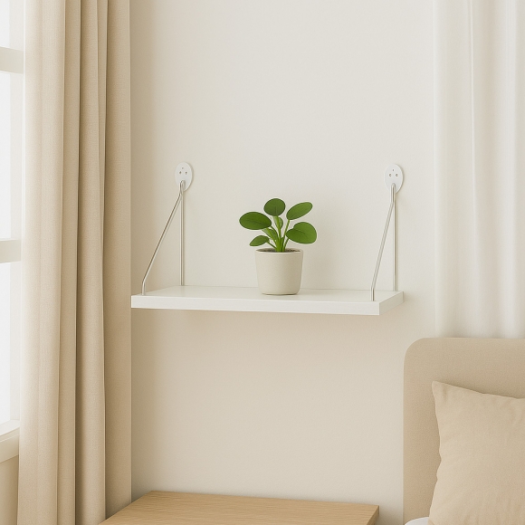 공간데코 무타공 벽선반 (40x19.5cm) (화이트)